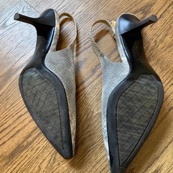Calvin Klein Snakeskin slingback heels with pointed toe size 7.5 - Picture 3 of 3